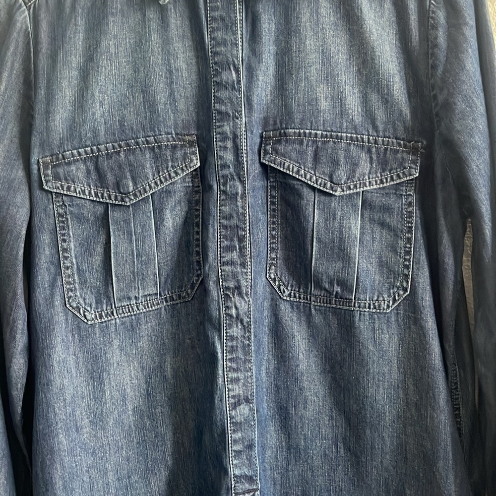 White House Black Market Dress Chambray Women Size 8 - Picture 3 of 11